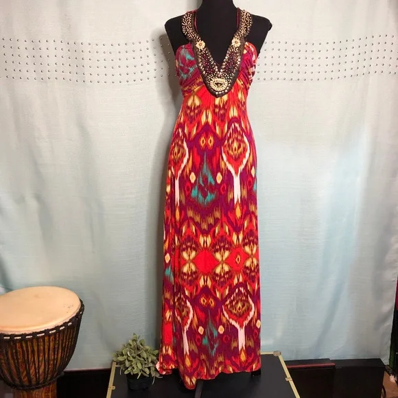 Blu Heaven | Dresses | Blu Heaven Embellished Sleeveless Maxi Usa Made |  Poshmark